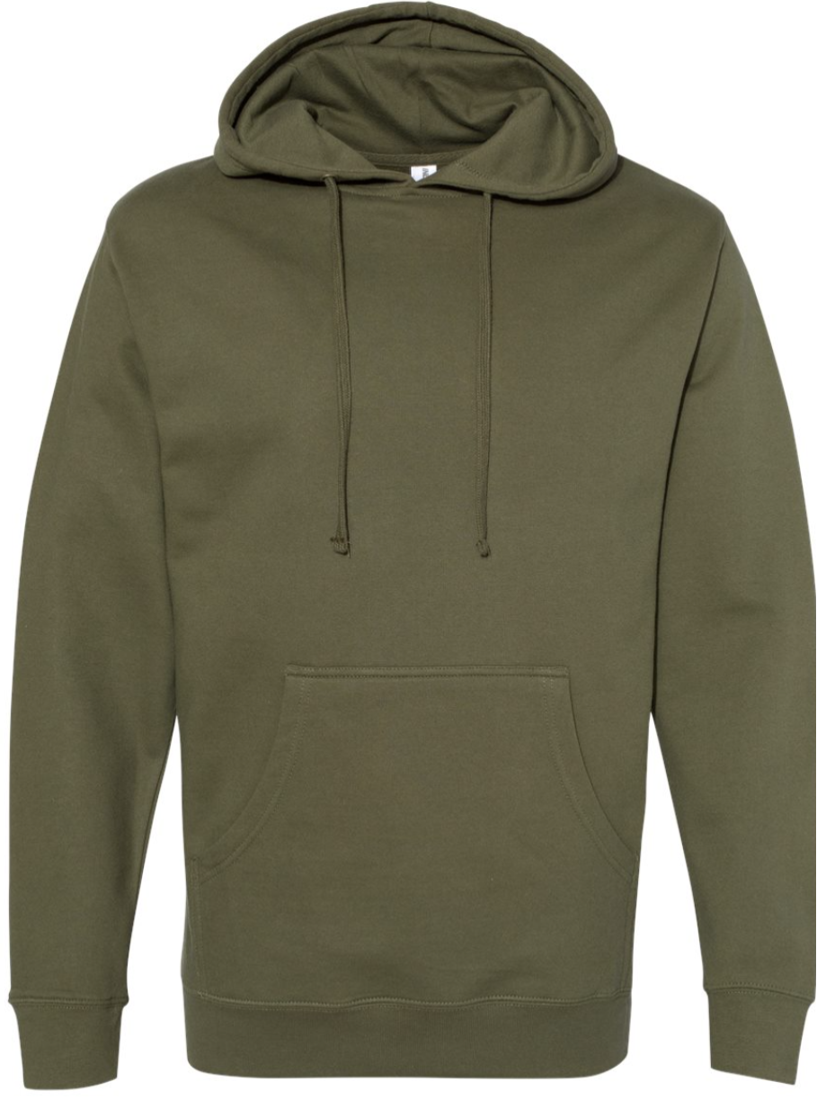 12pc Premium Midweight Hoodie  + Custom Logo -